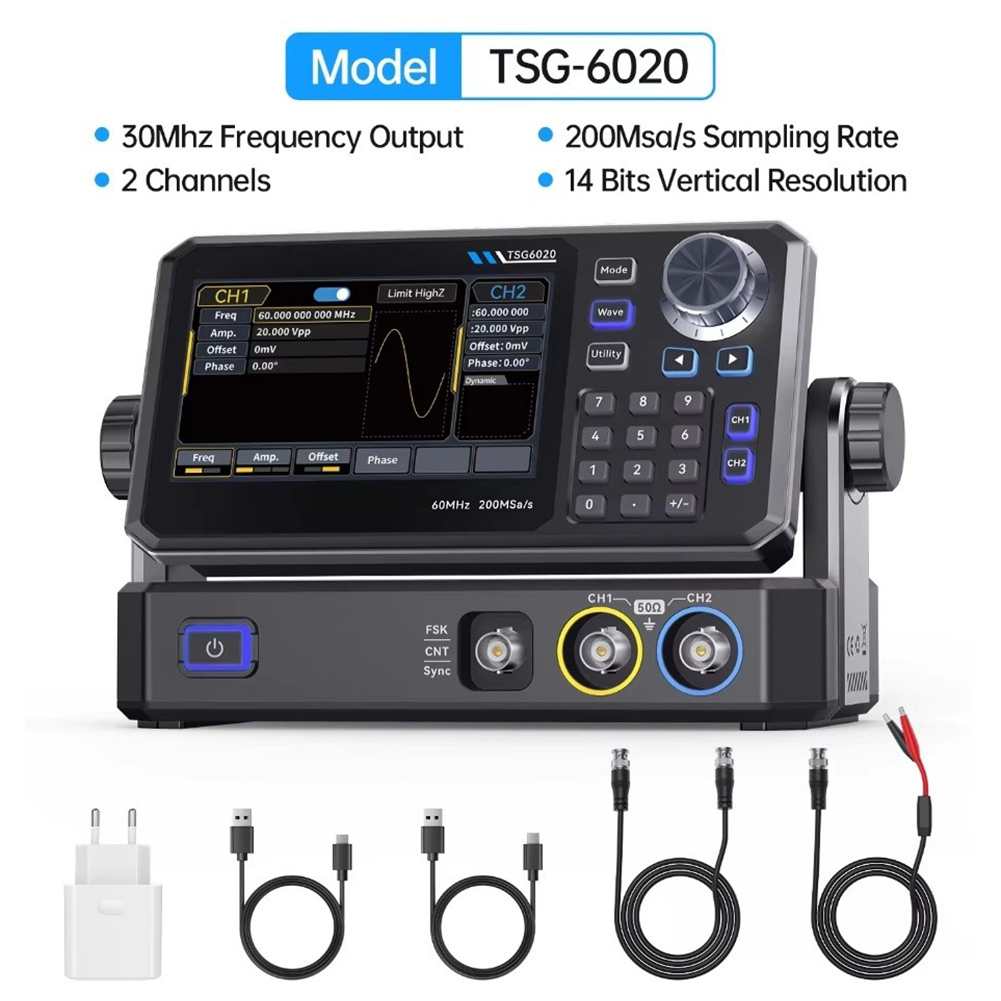 TSG6020 60MHz Dual Channel Fun - Dual Channel Arbitrary Waveform Function Generator 60Mhz 评论和价格
